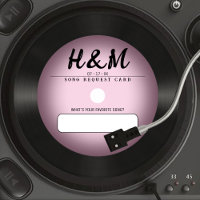 Retro Pink Vinyl Record Wedding Song Request