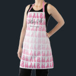 Retro Pink & White Trendy Hair Salon Employee Name Apron<br><div class="desc">Create branded aprons for your hairdresser salon with this trendy pink and white hair stylist apron. This customizable apron design features retro fonts which read 'hair' in gradient pink colours with space for your business name or employee name.</div>