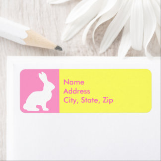 Retro Pink Yellow Easter Bunny Personalized