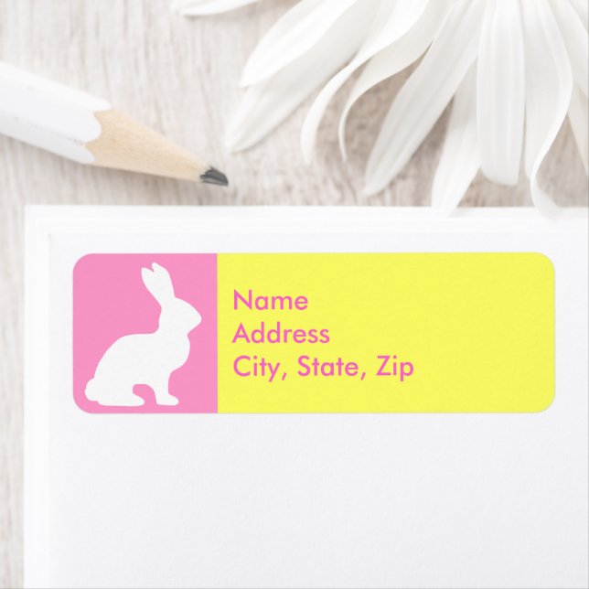 Retro Pink Yellow Easter Bunny Personalized  (Insitu)