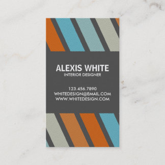 Retro Pinstripe - Style 5 Business Card