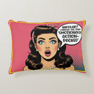 Retro Pinup_ Action Packed Accent Pillow