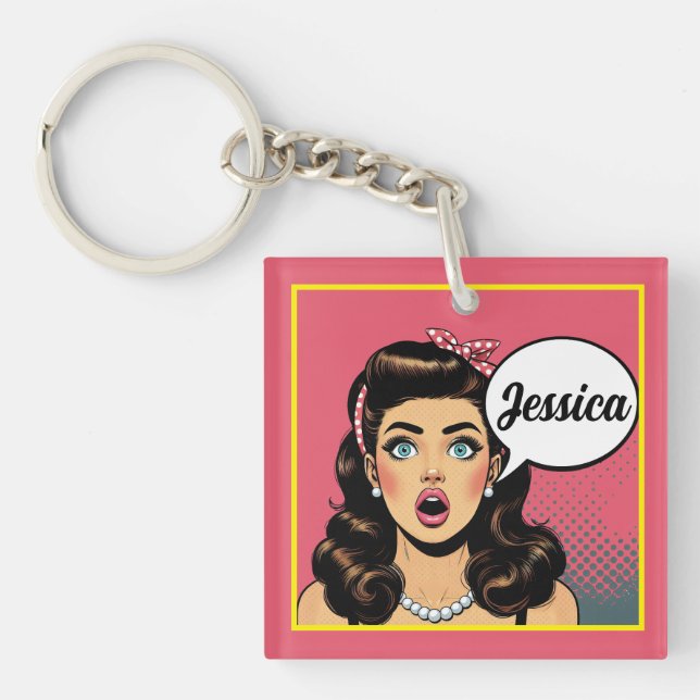 Retro Pinup_ Action Packed Keychain (Front)