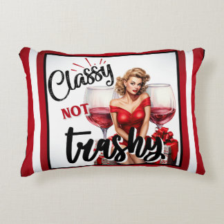 Retro Pinup Classy not Trashy Accent Pillow