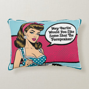 Retro Pinup_ Hey Darlin Accent Pillow