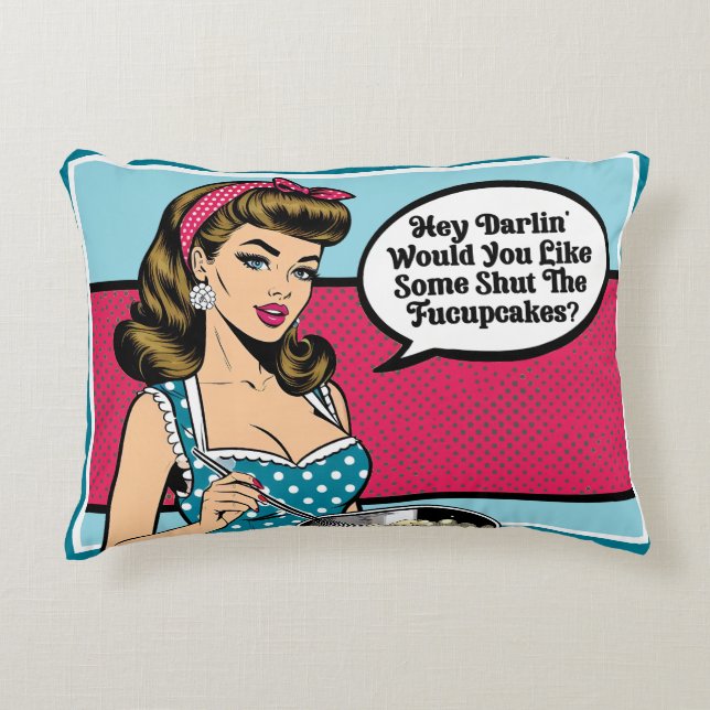 Retro Pinup_ Hey Darlin Accent Pillow (Front)