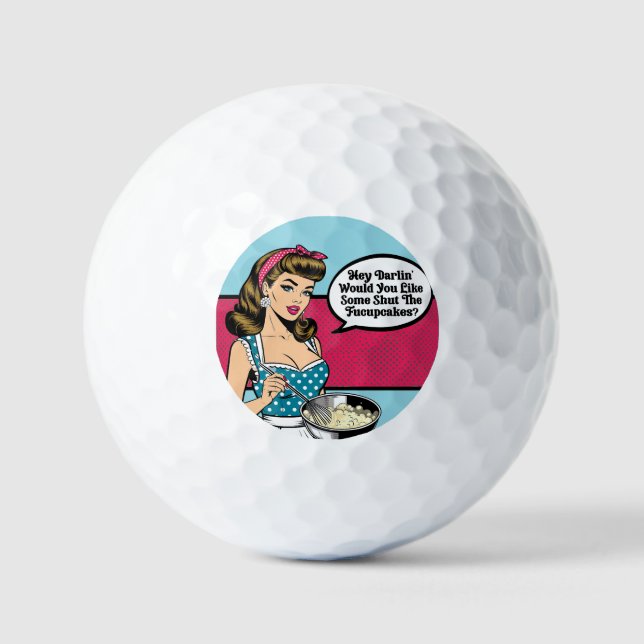 Retro Pinup_ Hey Darlin Golf Balls (Front)