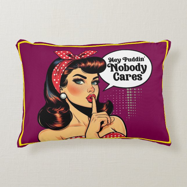 Retro Pinup_ Hey Pudding  Accent Pillow (Front)