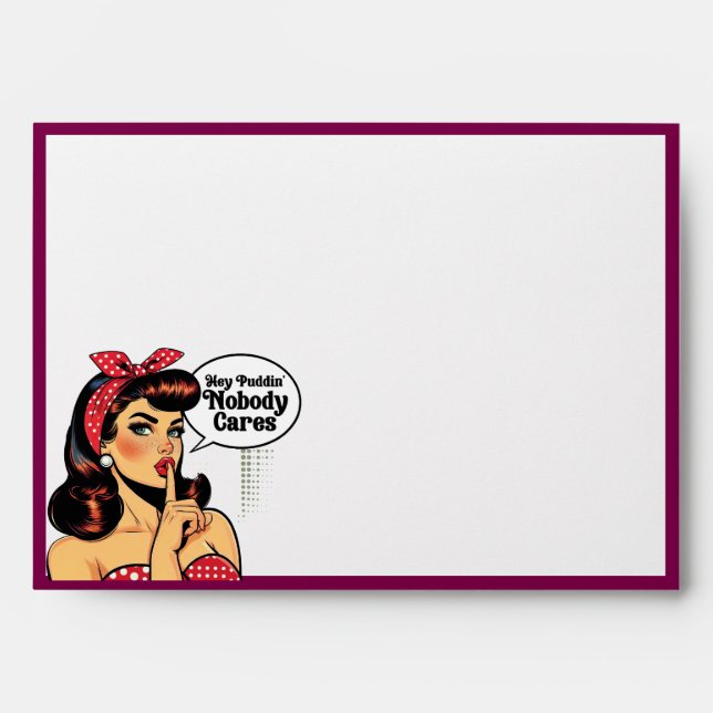 Retro Pinup_ Hey Pudding Envelope (Front)