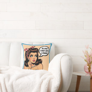Retro Pinup_ My Dear Throw Pillow