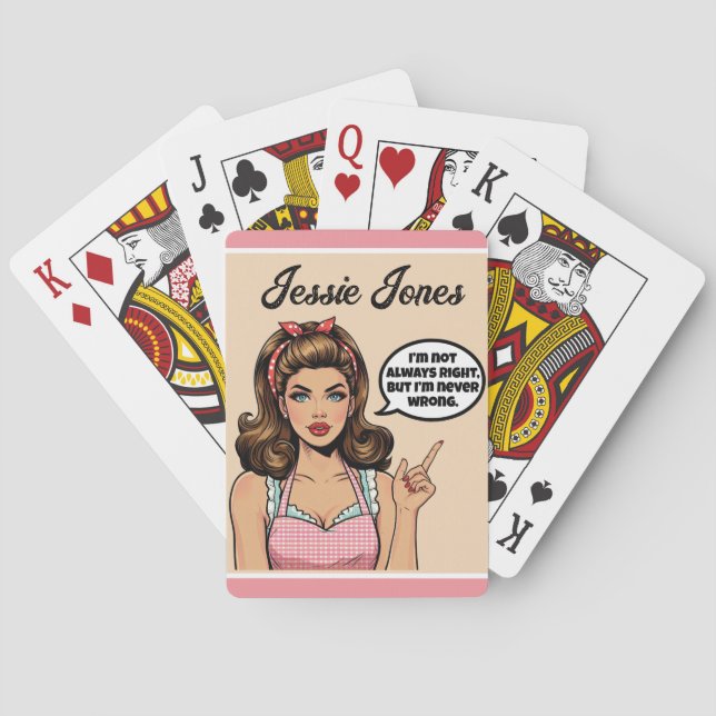 Retro Pinup_ Not Wrong Playing Cards (Back)