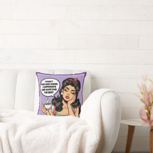 Retro Pinup_ Rise and Shine Throw Pillow