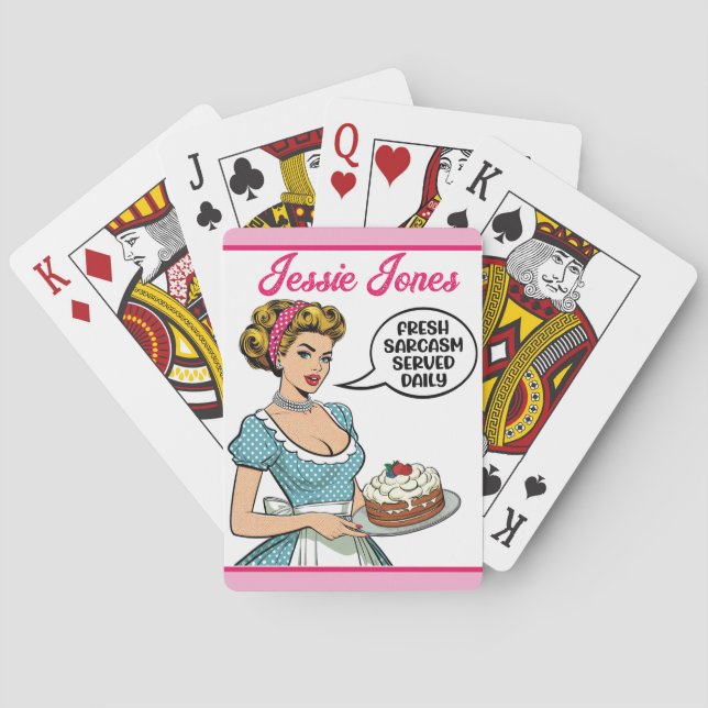 Retro Pinup_ Served Daily Playing Cards (Back)