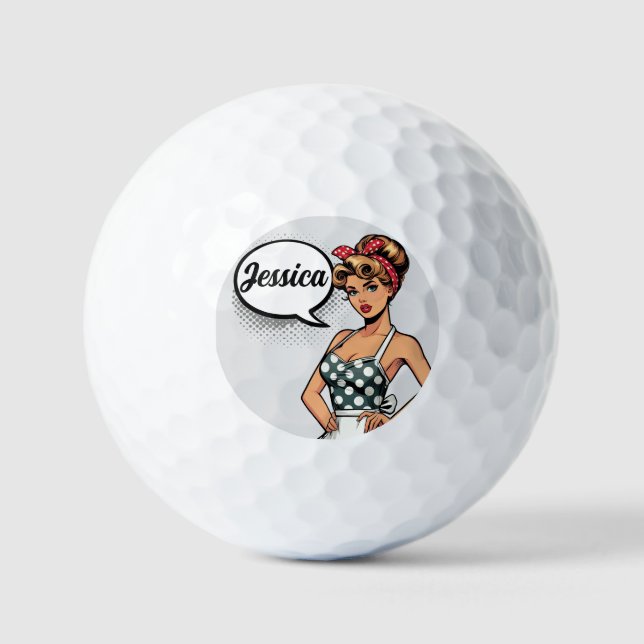 Retro Pinup_ Smart Assy Golf Balls (Front)