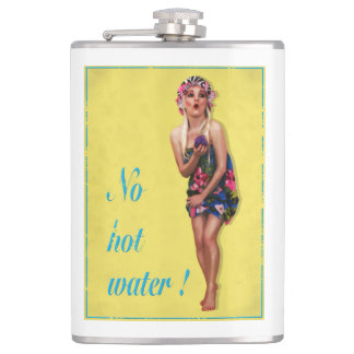 Retro Pinup Vintage Cheesecake Girl White Hip Hip Flask