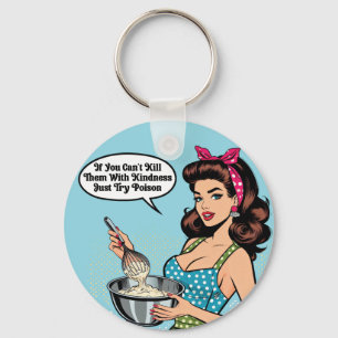 Retro Pinup_ With Kindness Keychain