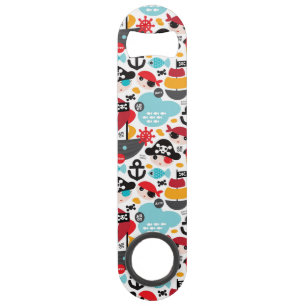 Retro pirates illustration sailing speed bottle opener