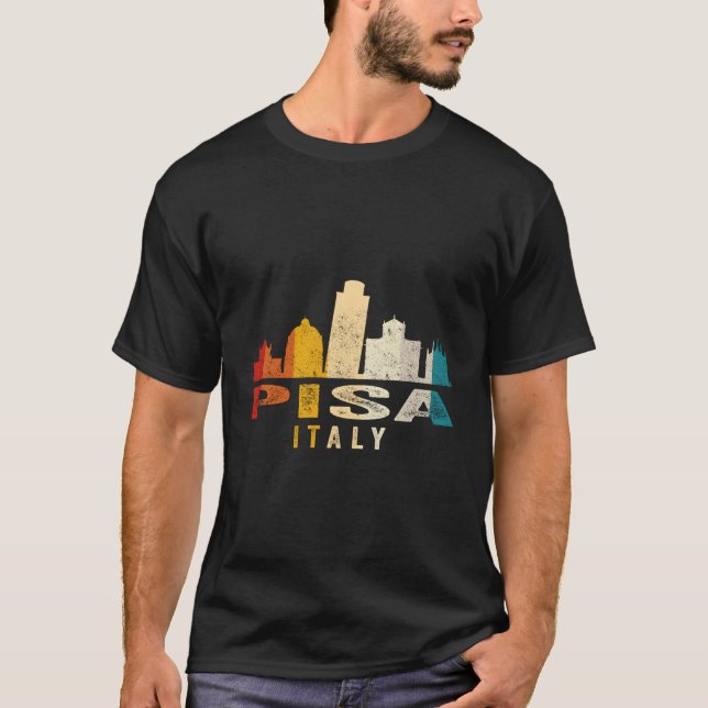 Retro Pisa Skyline Vintage Italy Souvenir T-Shirt (Front)
