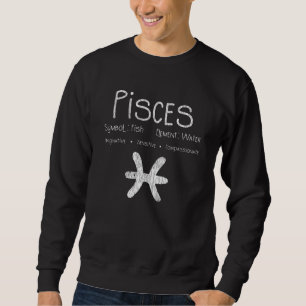 Retro Pisces Zodiac Sign Fish Water Astrology Gift Sweatshirt