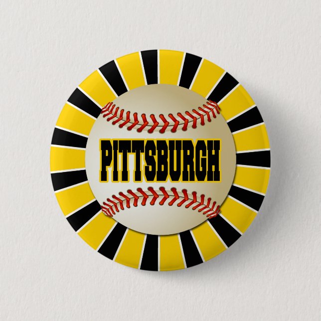 RETRO PITTSBURGH BASEBALL 2 INCH ROUND BUTTON (Front)