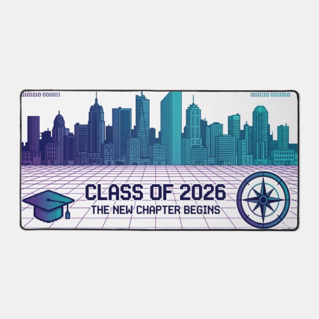 Retro Pixel Art Class of 2026 Cyberpunk Cityscape  (Recto)