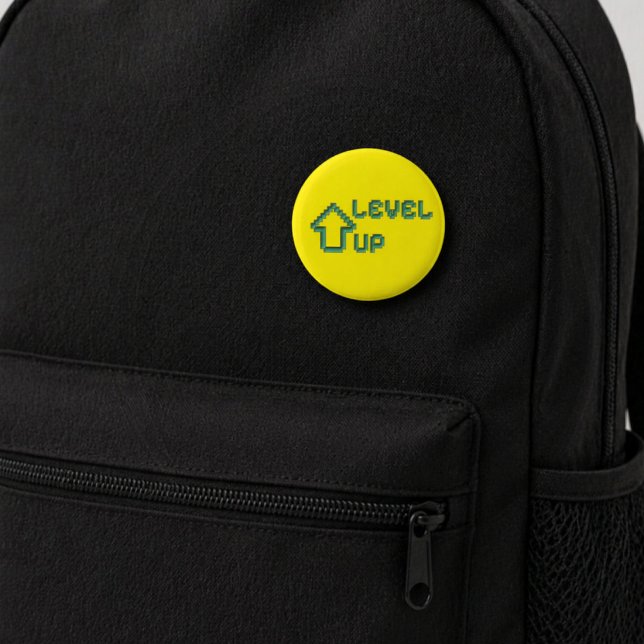 Retro Pixel Art Level Up Pin Button (Creator Uploaded)