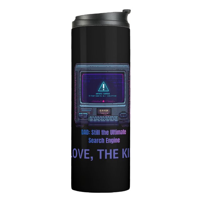 Retro Pixel Art Tech Dad Personalized Gift Thermal Tumbler (Rotated Left)