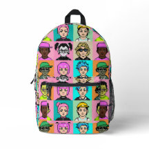 Retro Pixel Face Backpack 80s-Inspired Print & Sew