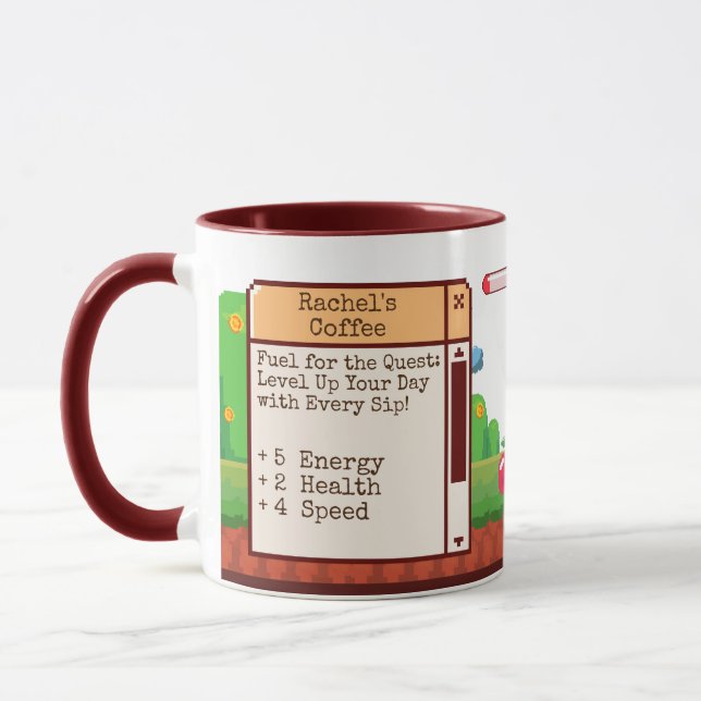 Retro Pixel Gaming Personalized Mug (Left)