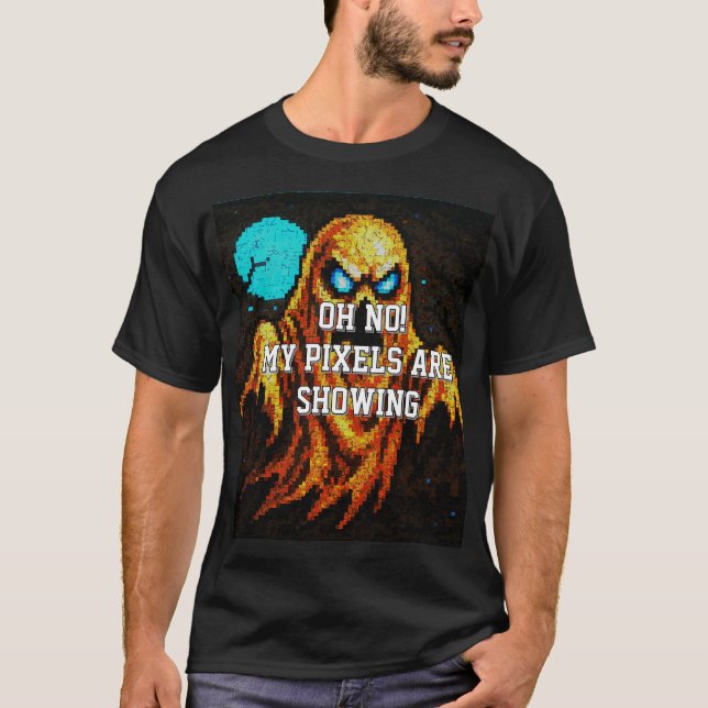 Retro Pixel Ghost  T-Shirt (Front)