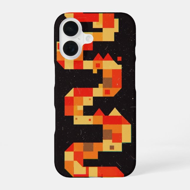 Retro Pixel Path iPhone 16 Case (Back)
