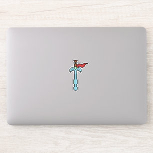 Retro Pixel Sword Sticker – Vintage RPG