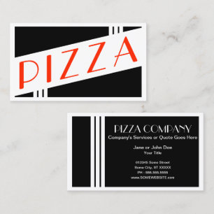retro pizza business card
