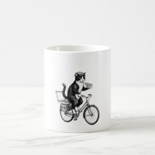 Retro Pizza Delivery Cat Coffee Mug
