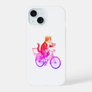 Retro Pizza Delivery Cat  iPhone 15 Case