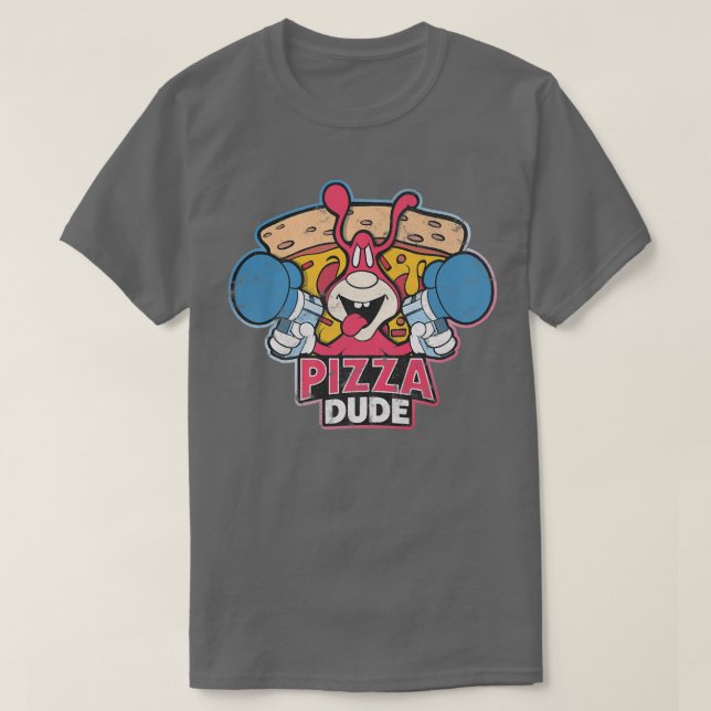 Retro Pizza Dude  T-Shirt (Design Front)