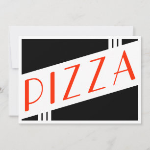retro pizza invitation