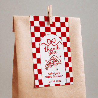 Retro Pizza Party Baby Shower Favor Tags