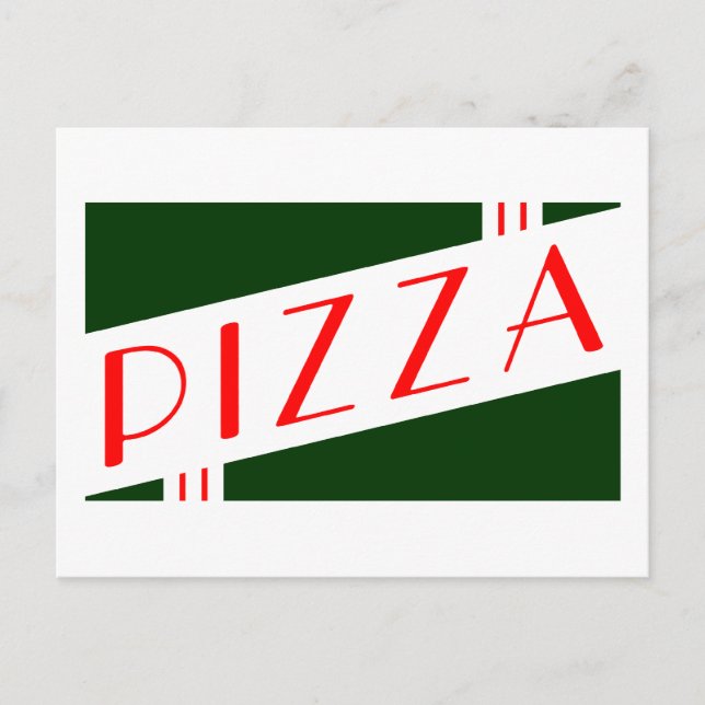 retro pizza party invitation postcard (Front)