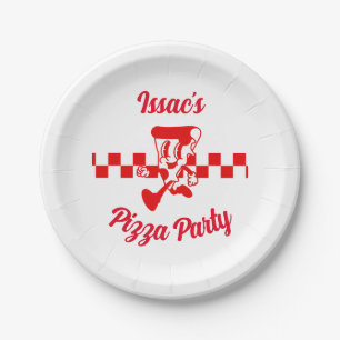 Retro Pizza Party Paper Plates