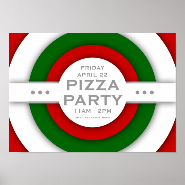 retro PIZZA party Poster (Front)