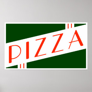 retro pizza poster