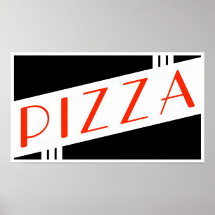 retro pizza poster