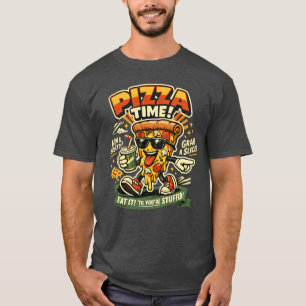 Retro Pizza Time Funny Pizza Slice T-Shirt