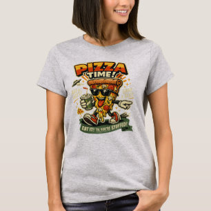 Retro Pizza Time Funny Pizza Slice T-Shirt