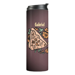 Retro Pizza with a Pumpkin Twist Thermal Tumbler