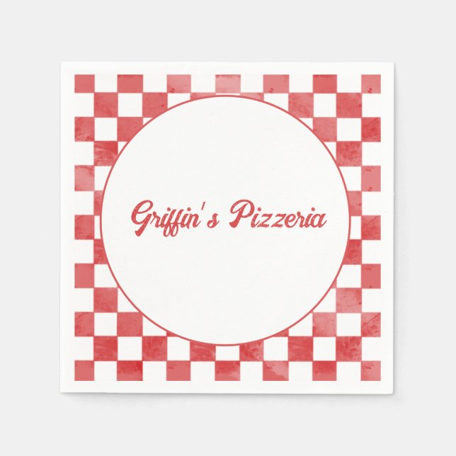 Retro Pizzeria Pizza Party Italian Birthday Party Napkin (Front)