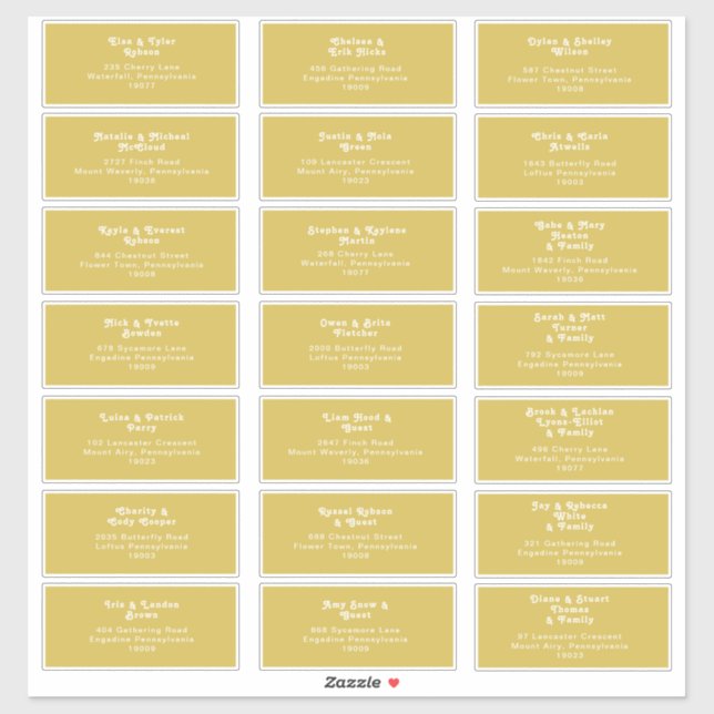 Rétro Plage | Autocollant d'adresse pour invité de (Feuille)