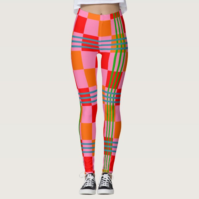 Retro Plaid  Leggings (Front)