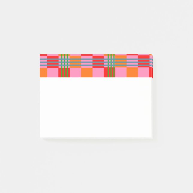 Retro Plaid  Post-it Notes (Front)